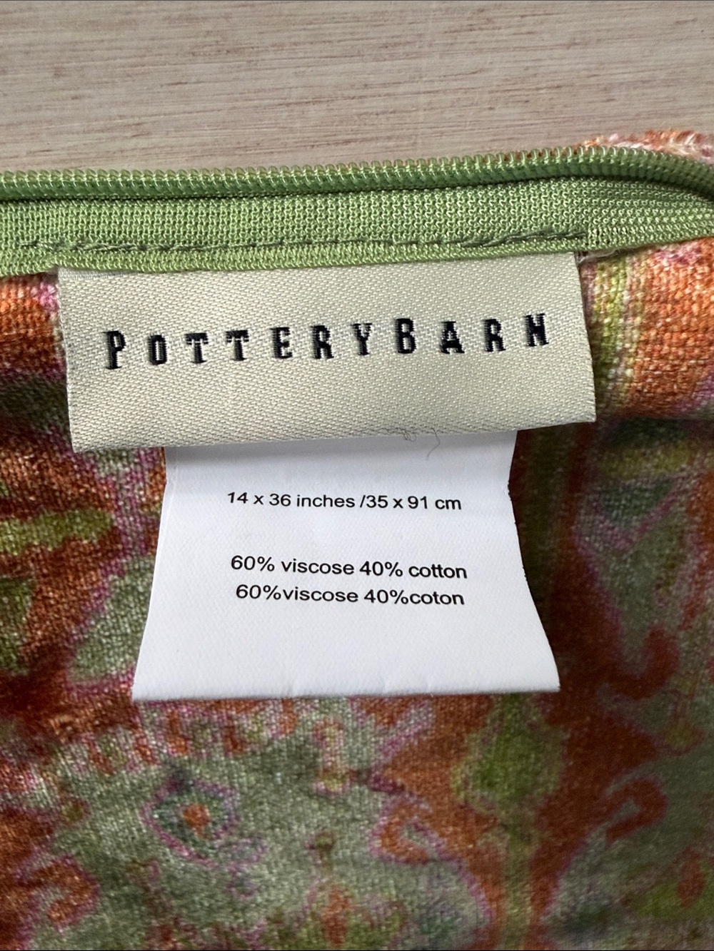 Pottery Barn Green and Pink Floral Pillow Cover - Picture 2 of 5